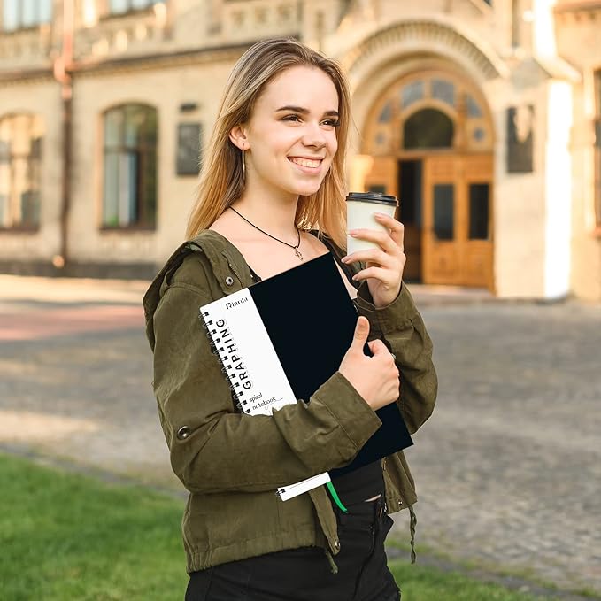 Graph Paper Notebook Spiral Notebook 8.5" x 11"-4 Pack Grid Paper Notebook Graph notebook Engineering notebook 120 Pages 100 GSM Thick Graphing Paper Notebook Hardcover Journal for School,