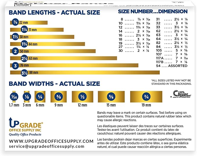 Upgrade Office Supply UPG22964CS Rubber Bands, Size 64 (3-1/2 x 1/4), 3200 Bands, 1/4 lb 40-Box Case, USA