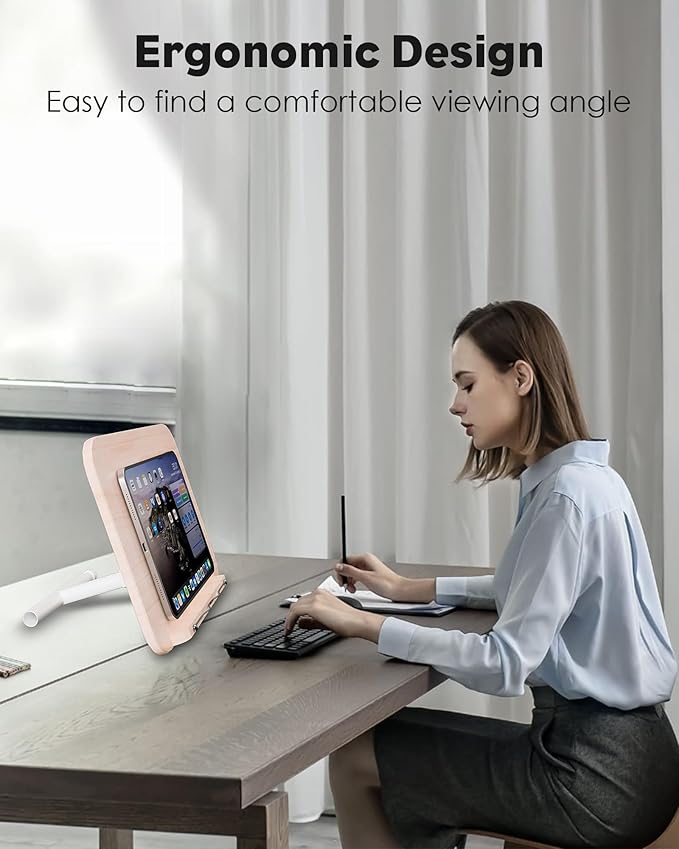 2 in 1 Dual-use Floor Book Stand & Desktop Book Stand,Height Adjustable from 33-63in, Adjustable Book Holder with Elastic Page Clips for Music Scores, Recipe, Tablet, Laptop(White)