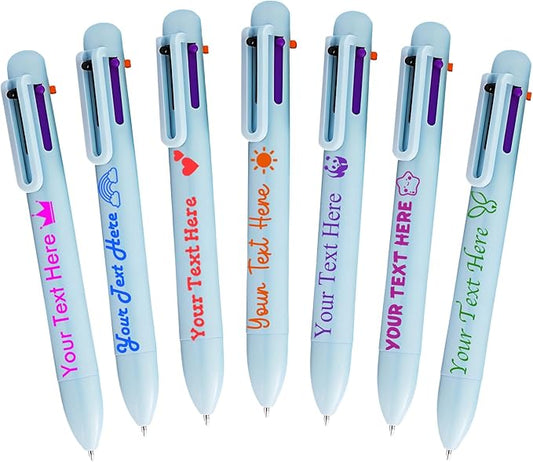 Personalized Multicolor Ballpoint Pen Bulk Custom 6-In-1 Pens with Name Logo Customized Color Pen Boys Girls Teacher Business Gift Dblue_1400PC