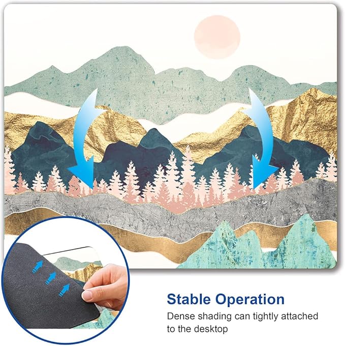 Mouse Pad, Abstract Mountain Mouse Pad, Washable Square Cloth Mousepad for Gaming Office Laptop, Non-Slip Rubber Cute Computer Mouse Pads for Wireless Mouse, Personalized Mouse Pads for Desk