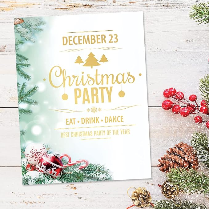 Crystal Pine Christmas Stationery - Holiday Letters, Printer Paper, 25 Sheets, 8½ x 11 Inch, by Current