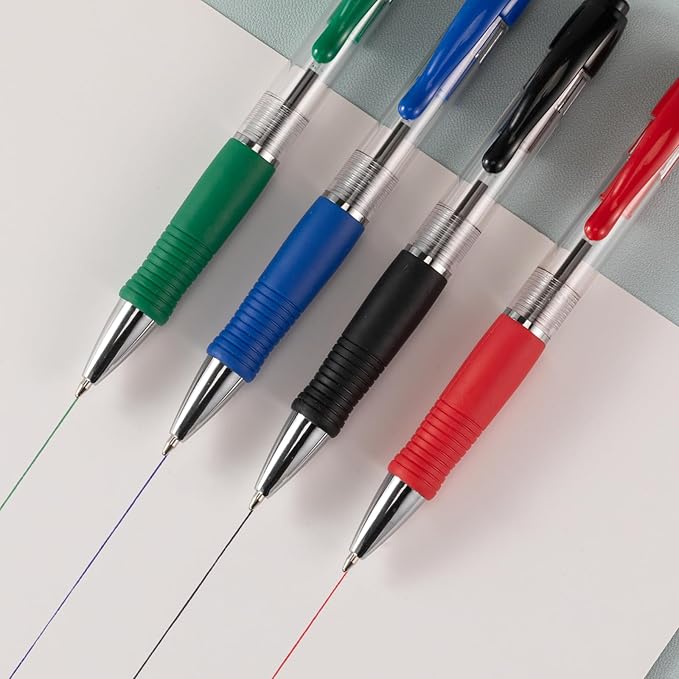 BallPoint Pens Bulk, 100 Pack White Barrel (BLACK Ink), No Bleed Black Ink with soft Grip, Click Pens for Office Home and School, Retractable Ballpoint Pens, Medium Point, 1.00MM Smooth Writing