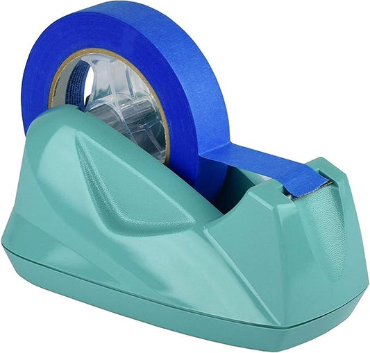 Acrimet Premium Desktop Tape Dispenser Jumbo, Plastic, Non-Skid Base (Heavy Duty) (Solid Green Color)