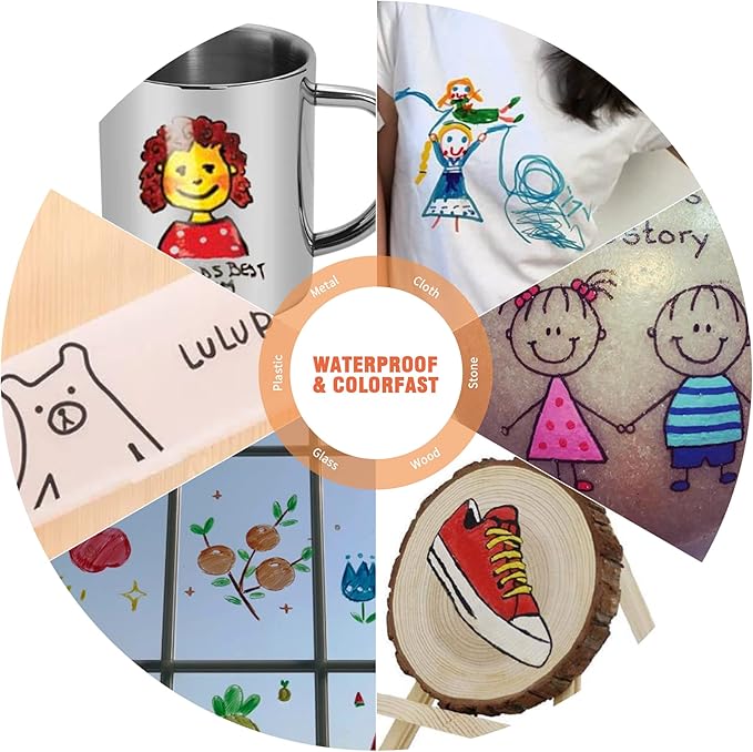 Permanent Markers 72 Assorted Colors - Waterproof Colored Pens Set 45 Fine Tip, 8 Ultra Fine, 8 Chisel Tip, 6 Neon, 5 Metallic Markers Home Office School Supplies for Kids, Adults Coloring