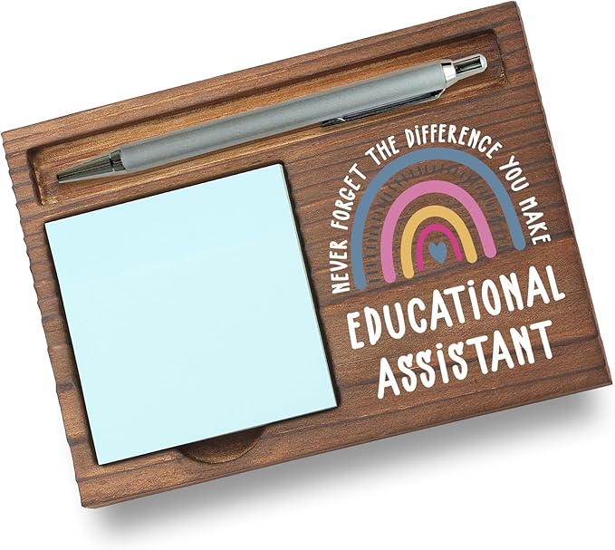 Educational Assistant Gifts Sticky Note Holder, Thank You Gift for Teacher Aide, Instructional Assistant Support Staff, Education Appreciation Week Graduation Holiday Office Desk Decor PB030