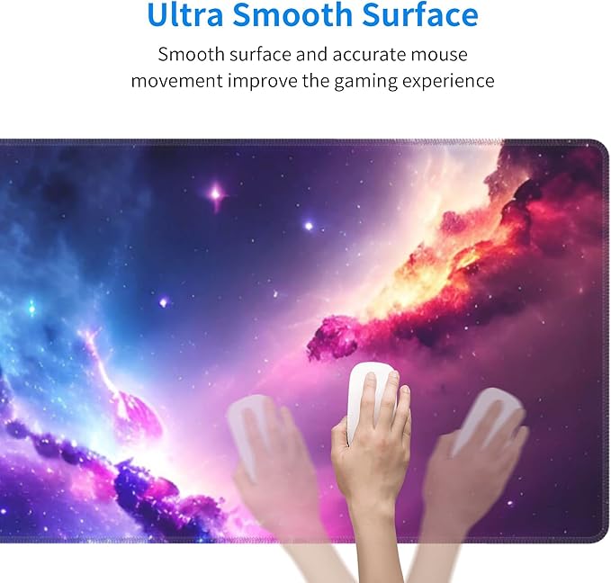 Colorful Night Sky Extended Big Mouse Pad Large,XL Gaming Mouse Pad Desk Pad,31.5x11.8inch Long Computer Keyboard Mouse Mat Mousepad with 3mm Non-Slip Base for Home Office Work