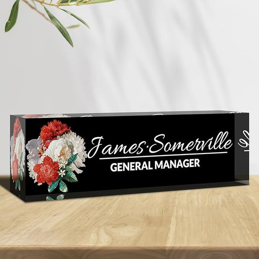 Desk Name Plate Personalized, Custom Name Plate for Desk, Acrylic Desktop Accessories, Office Gift & Decor for Women Men, Teacher Nurse Boss Employee Appreciation Gifts