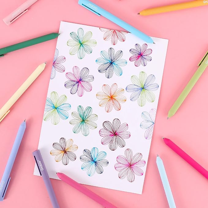 Grabie Retractable Colorful Gel Pens, Perfect for Vibrant Colored Writing and Sketching, Quick Dry Colored Gel Pens, 0.7 mm, Smooth Writing for Journaling and Note Taking， Pack of 20