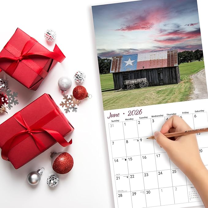 2026 Wall Calendar Barns | 12 Monthly Hangable Barns Calendars | 12" x 24" (Open) | Thick & Sturdy Paper for Organizing & Planning | Home and Office