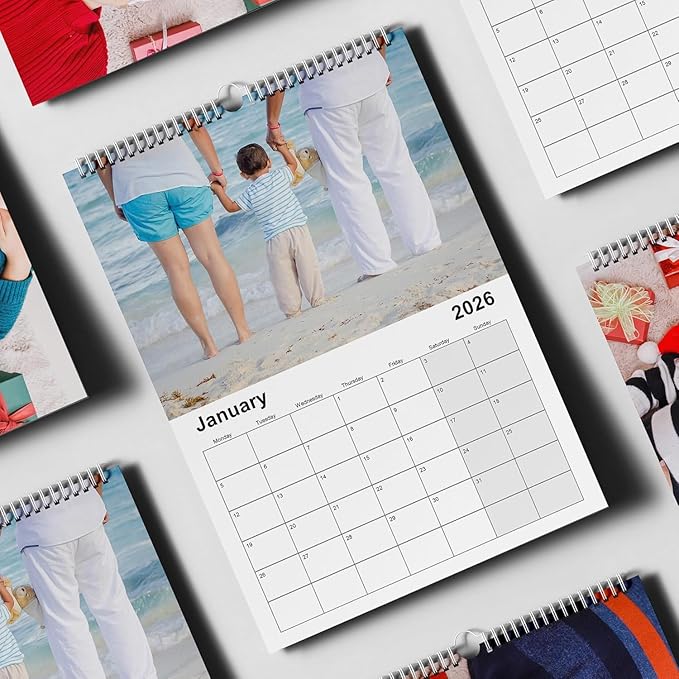 Custom Calendar 2026 for Home & Office - Print Your 13 Memories,Make Your Own Personalized Calendar Customized Christmas Gift &use your photo (Wall Calendar 8.27"×11.69", 10 Packs)