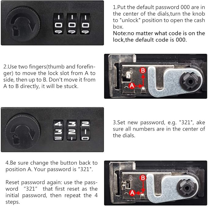 KYODOLED Locking Wall Mount Mailbox, Mail Boxes with Combination Lock for Outside, Security Drop Box with Code,12.4H x 8.54L x 3.35W Inches, Black