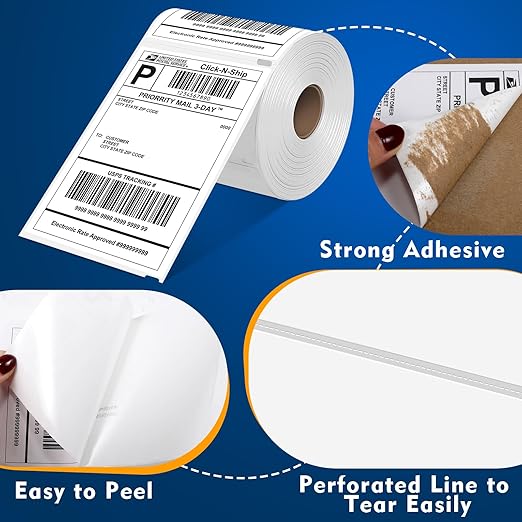 L LIKED 30 Rolls Compatible with Dymo 1744907 Internet Postage Labels 4" x 6" Shipping Labels Compatible with Rollo, DYMO 4XL & Zebra Desktop Printers (220 Labels Per Roll)