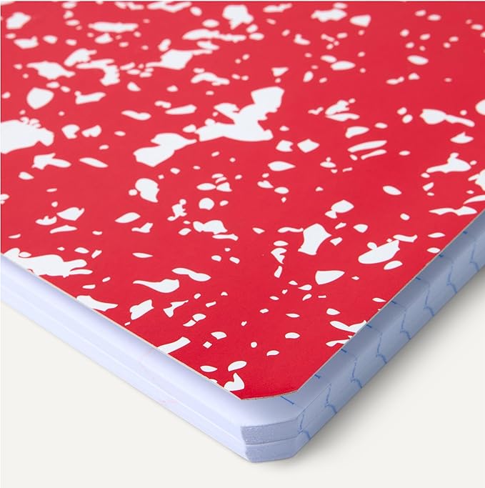 Amazon Basics Composition Notebook, College Ruled, 100 Sheets, 9.75" x 7.5", 12 pack, Assorted Marble Colors