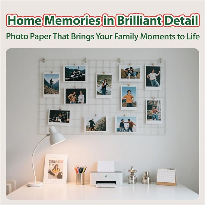 Uinkit Premium Glossy Inkjet Photo Paper - 4x6 Inch, 48lb 180gsm, 100 Sheets - Professional Photographic Quality, Dye Ink Compatible, High-Gloss Finish for Vivid Memories & Instant Prints