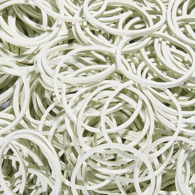 AMUU Rubber Bands 500pcs White about 1.2inch Small Rubber Bands 2.5-3cm rubber band for Office School Home Strong Elastic Band Loop Office Supplies