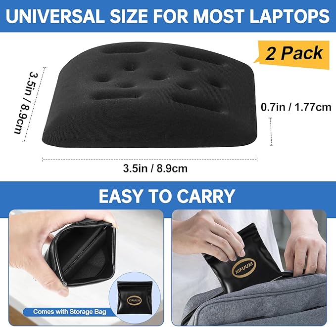 Upgraded Wrist Rest for Laptop, Ergonomic Memory Foam Laptop Wrist Pads for Computer Keyboard, Wrist Support Cushion for Typing (Black)