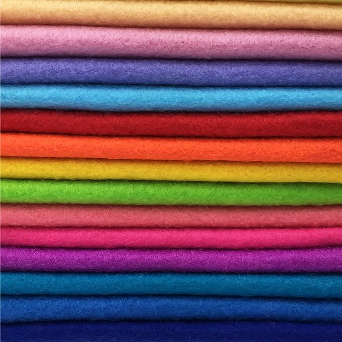 flic-flac 28pcs Large 17.8 x 17.8 inches (45cmx45cm) Acrylic Felt Soft Nonwoven Fabric DIY Craft Work Patchwork Sewing Mixed Color 1.4mm Thick