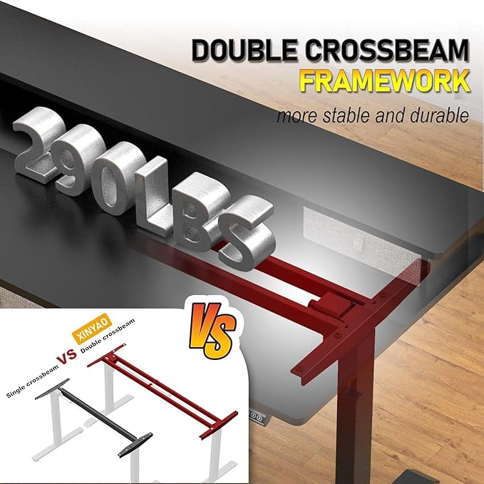 XINYAO Standing Desk with 5 Drawers, 63 x 30 Inch Electric Height Adjustable Stand Up Desk, Ergonomic Table with Storage Larger Desktop, Computer Workstations