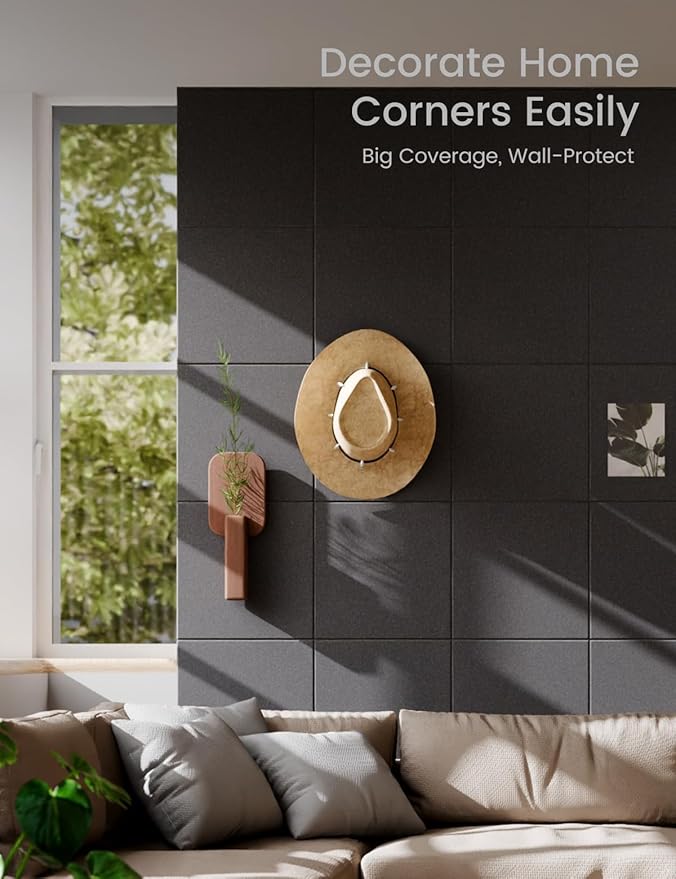 Large Felt Bulletin Board Large 48" x 36" Cork Board Alternative-12 Pack with 70 Safe Removable Adhesive Tabs, Cork Boards for Walls Cork Board for Home Office Classroom Pin Board - Black