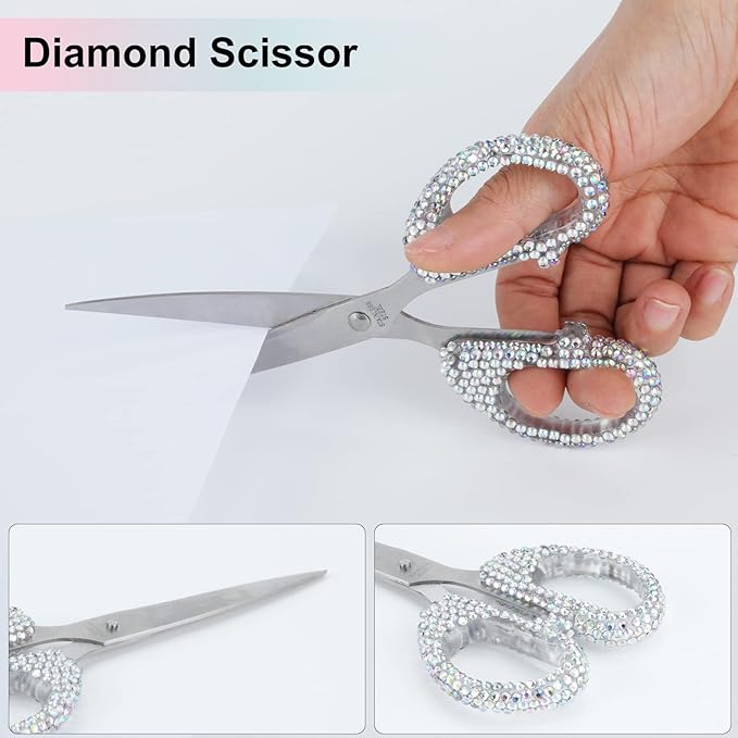 Office Stationery Set,Desk Accessory Kit, Home Office Necessary- Stapler & Desktop Tape Dispenser & Ballpoint Pens & Scissor 4 Piece Office Desk Accessories Kits(White&AB)