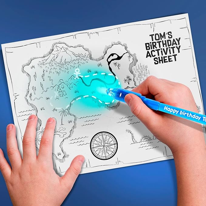 Personalized Invisible Disappearing Ink Pen Marker Pack, Custom Secret Spy Message Writer with UV Light, Fun for Kids Party Favors Gifts and Stock Stuffers, 12 Pack, Yellow