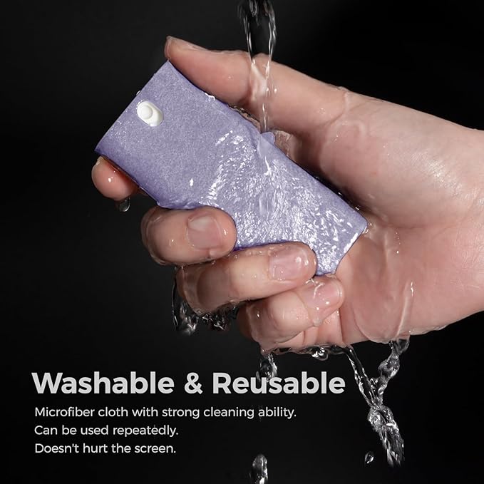 CLICK CLEAN Touchscreen Mist Cleaner, Screen Cleaner, All in One Screen Cleaner Spray with Microfiber and Phone Stand for All Phones, Laptop and Tablet Screens (Purple), W5131