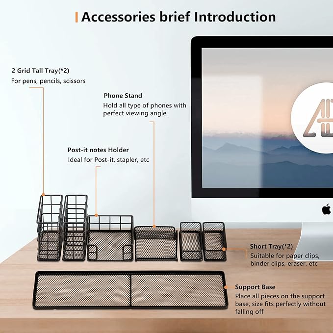 Pen Holder for Desk, Rotating Pencil Holder, Cup Holder for Desk Office, Pen Organizer in Black (Jet Black)