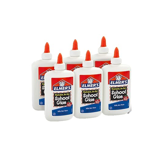 Elmer's Liquid School Glue, Washable, 7.6 oz Each, 6 Count - Great for Making Slime