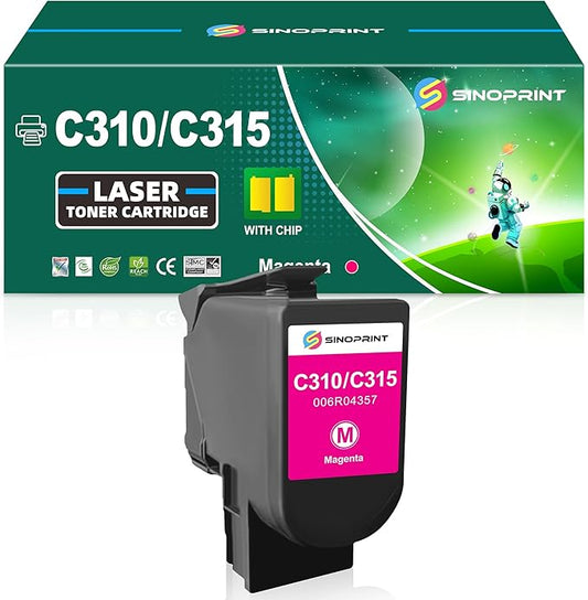 Remanufactured C310 C315 Toner Cartridge Replacement 006R04358 for Xerox C310 C315(1-Pack Magenta)