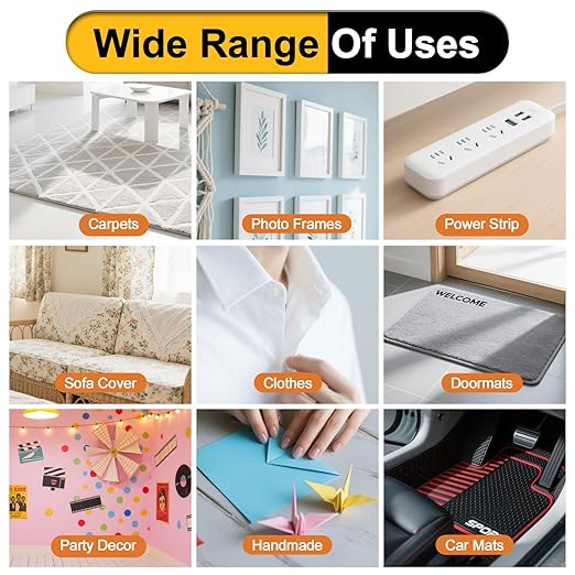 Heavy Duty Double Sided Mesh Tape - Professional Strong Hold Removable Tape for Rug, Carpet, Wall & Clothing, No Residue and No Damage Guaranteed (3 Rolls, 1" x 66FT)