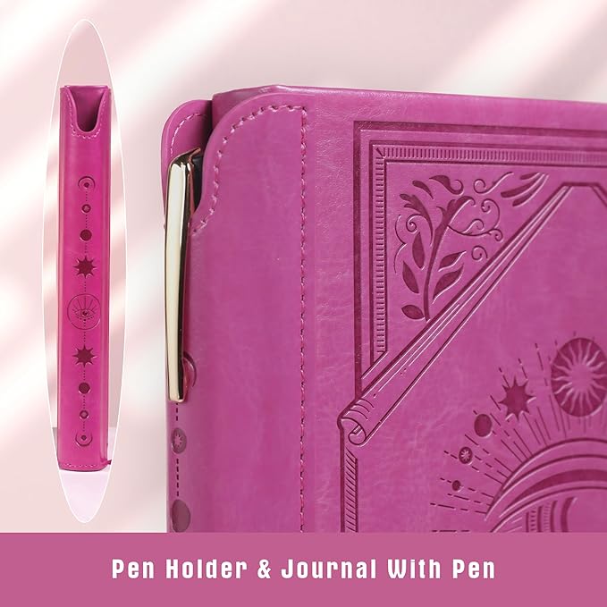 TIEFOSSI Lined Journal Notebook for Women Men, Leather Journal with Pen, A5 Evil Eye Hardcover Notebook for Work, Journaling, Travel & School, 100 GSM Thick Paper, 320 Numbered Pages, 6.2 x 8.3 in