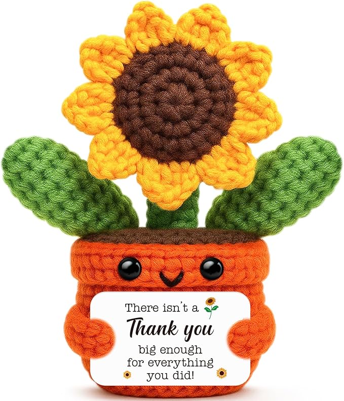 Cute Sunflower Keepsake, Thank You Gifts for Women, Appreciation Gift for Coworker Teacher Nurse Boss Friend, Inspirational Office Decor, Farewell Present, Christmas Stocking Stuffers