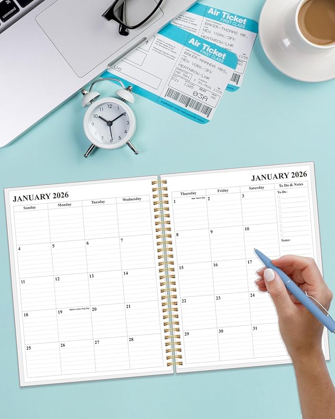 2026-2030 Monthly Planner - 60 Month PLanner Calendar from January 2026 to December 2030, 5 Year Planner 2026-2030 with Flexible Cover, Inner Pocket, Perfect for Home | School | Office, 5.8" x 8.5", Blue
