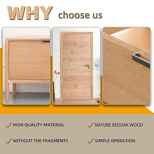 GSCIT Club Red Oak Veneer Edge Banding, 1 1/2 inch x 25ft Roll, Preglued Flexible, Real Wood Tape Banding