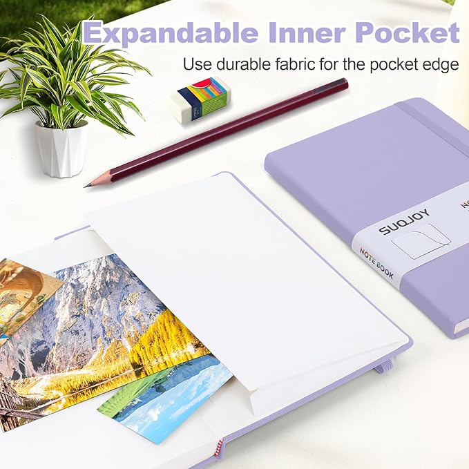 Lined Journal Notebooks for Writing, 100 GSM Thick Paper, 1 Pack Hardcover Notebooks, A5 College Ruled Notebook, Journaling Notebook for School/Travel/Office (Purple- 1 Pack)