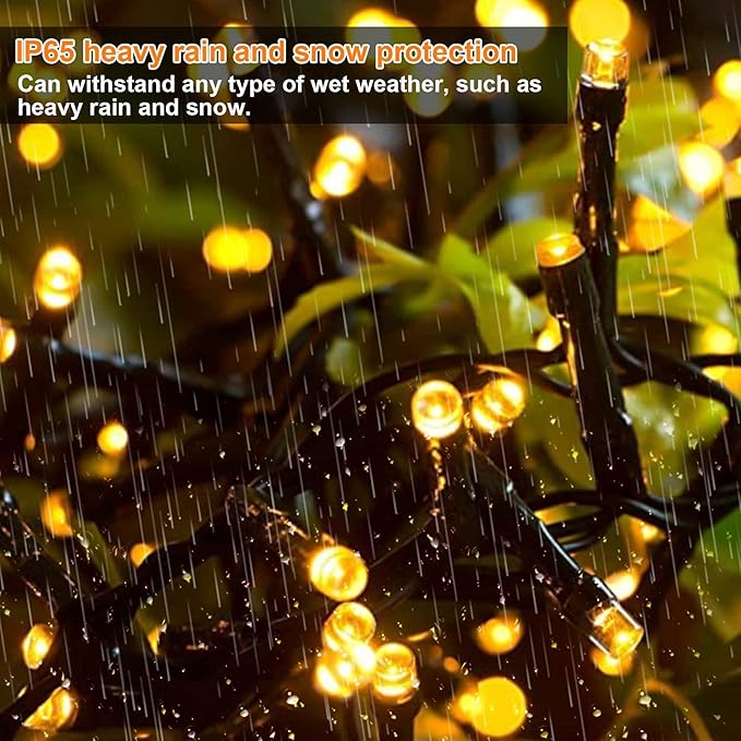 Haili 1000 Led Christmas Lights, Plug in 8 Lighting Modes Waterproof, Outdoor Christmas Lights for Tree Yard Party Indoor Outside Decorations (393FT, Warm White)