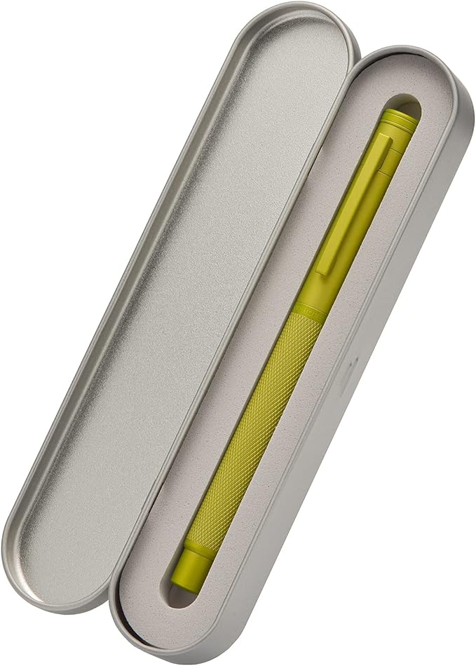 Asvine Mustard Yellow Forest Fountain Pen Fine Nib, Classic Design with Converter and Metal Pen Case, The Light of Hope Serise