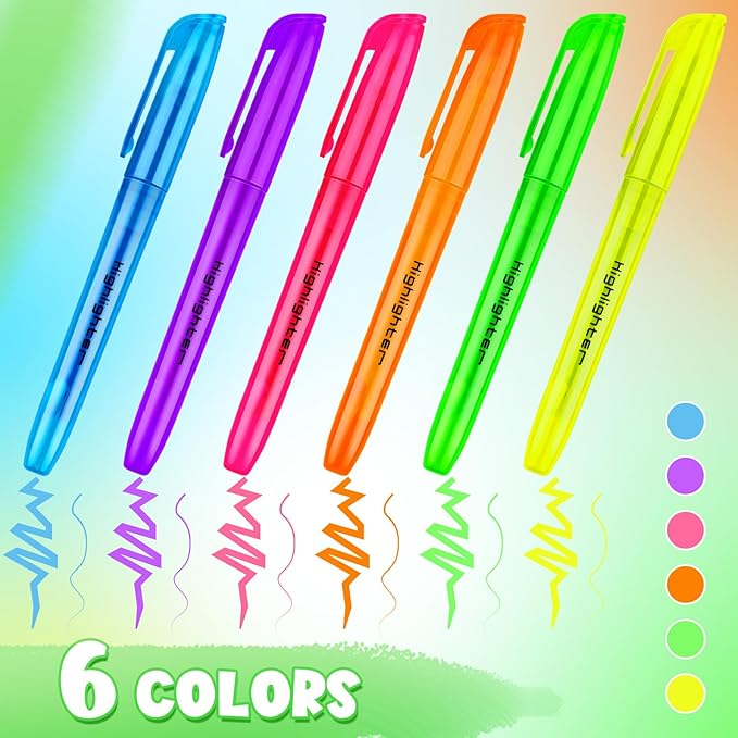 360 Pieces Highlighter Bulk Assorted Colors Highlighter Markers Chisel Tip Highlighter Pens for School Classroom Office (360)