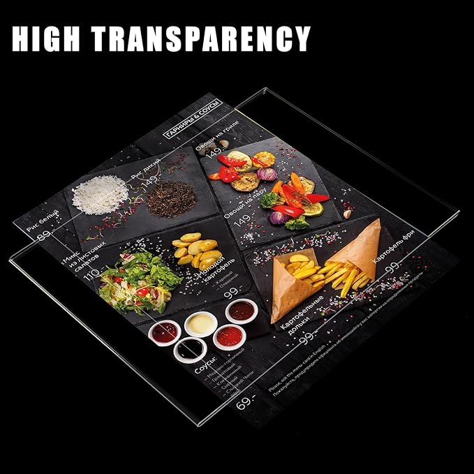 6pack Acrylic Wall Sign Holder with Tape,8.5 X 11 Wall Mount Clear Plastic Sign Holder, Memo Document Menu Holder for Restaurant, Office, School, Store and Home Use,No Drilling