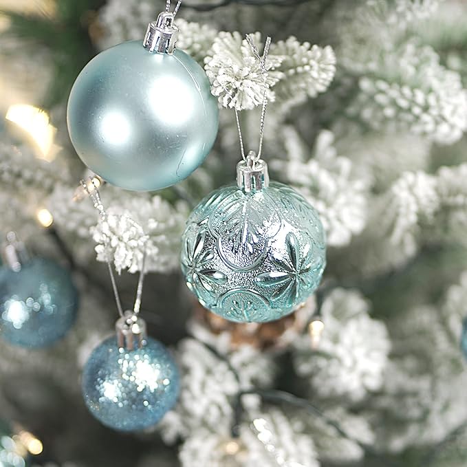 Christmas Ornaments for Xmas Trees,Multicolor Shatterproof Christmas Ball Ornaments Lake Blue