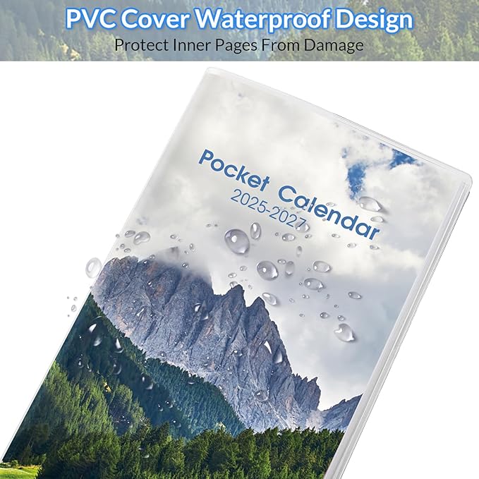 Pocket Calendar 2026-2027, Monthly Planner 2025-2027 - 3.7" x 6.7" - Runs from July 2025 Until December 2027, 2026 Pocket Calendar with PVC Cover for Organizing & Planning