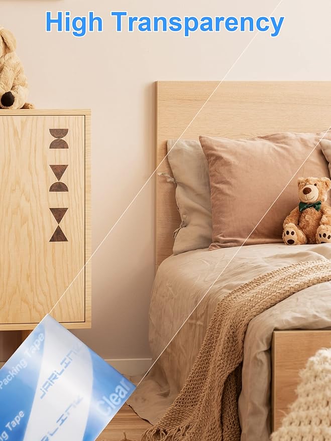 JARLINK Clearer Packing Tape 12 Rolls, Heavy Duty Packaging Tape for Shipping Packaging Moving Sealing, 2.7mil Thick, 1.88 inches Wide, 60 Yards Per Roll, 720 Total Yards