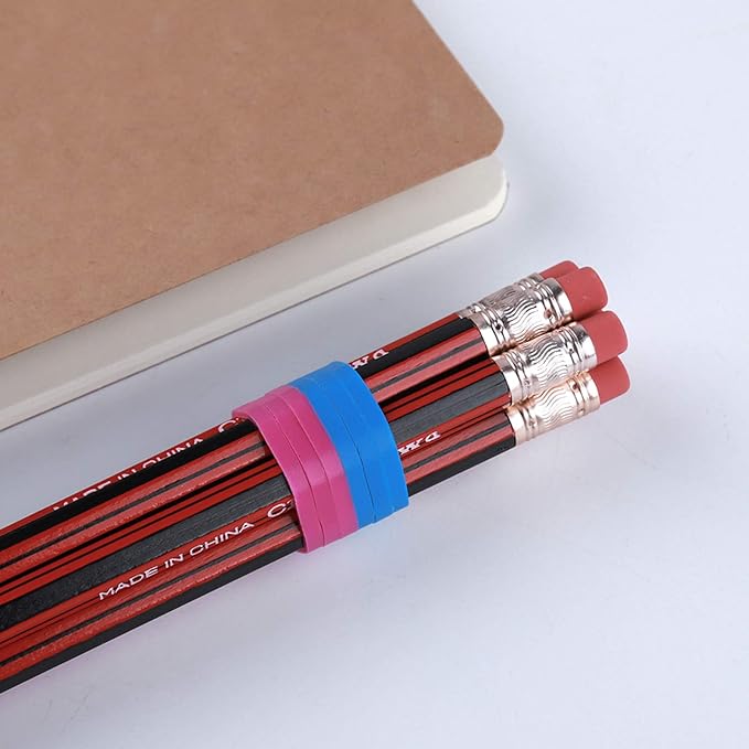 Rubber Bands, Matfamily Size 33 (3 1/2" x 1/8''), Colorful Non Latex Rubber Band Bulk Elastic Stretchable, Durable Elastic Band Loops for Files Folders Bank Paper Bills Money, office or home, 50g Bag