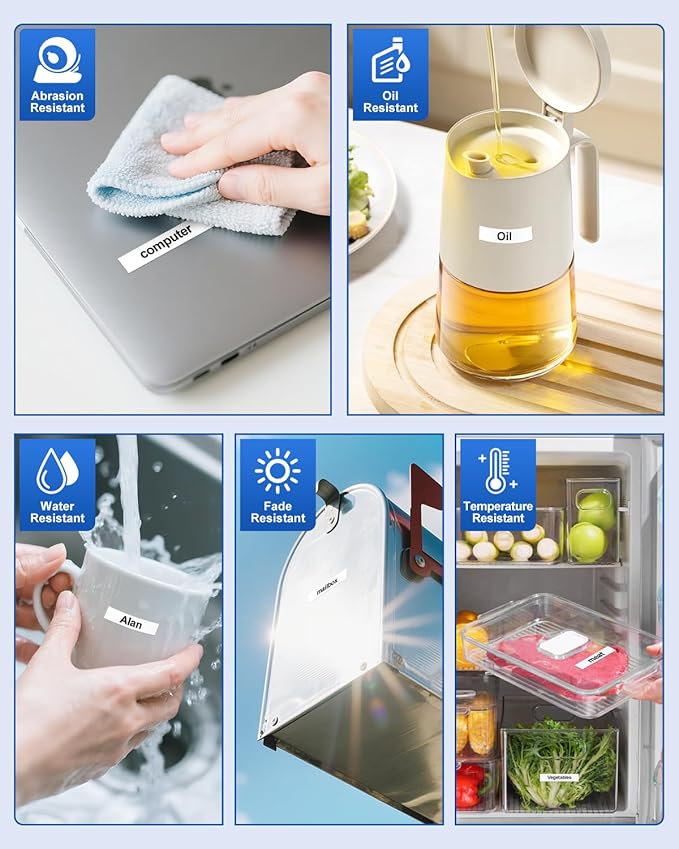 Tze121 9mm 0.35" Laminated Clear Tape Compatible for Brother 9mm Label Tape Tze-121 Tz-121 P Touch Tz Tze 9mm 3/8" Black on Clear Label for PTH110 PTD210 PT-D220 PTD400 PT-D610BT, 4-Pack