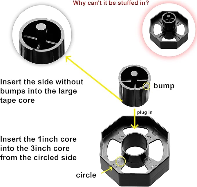 IHOMECOOKER Desktop Tape Dispenser Adhesive Roll Holder (Fits 1" & 3" Core) with Weighted Nonskid Rose red