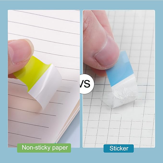 Golcellia 6 Pcs Sticky Tabs - 600 Sheets 5 - Color Notebook Index Tabs - Sticky Flags, Page Tabs - Durable Divider & Binder Tabs for Books & Bibles