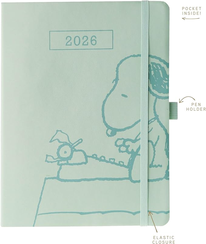 Graphique 2026 Apollo Business Planner | 18 Month Organizer, July 2025 - Dec. 2026 | Weekly & Monthly Spreads | To-Do List & Note Pages | Pen Loop | Vegan Leather | Sage Peanuts Typewriter | 6” x 8”