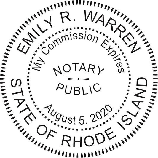 MaxMark Round Notary Pre-Inked Stamp for State of Rhode Island