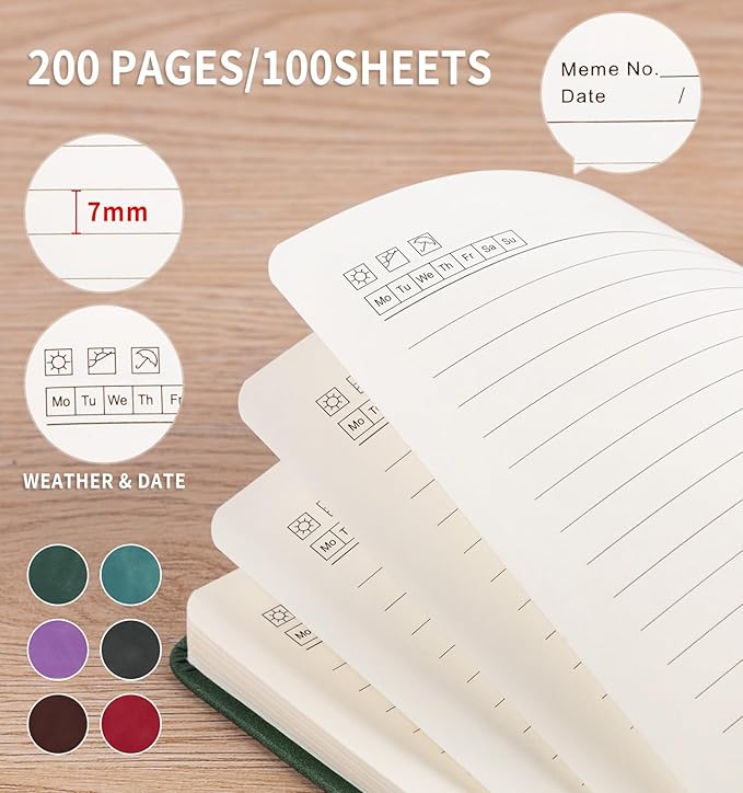 Lined Journal Notebook for Women Men, A4 Hardcover Leather Journals for Writing, 200 Pages Thick Paper, Daily Journal Notebook for Work, School, Note Taking, Business, Travel, College Ruled